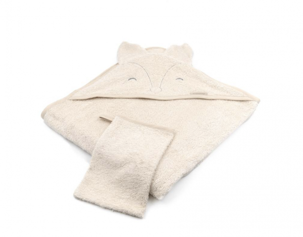 Asciugamano con cappuccio + Guanto - Fox - ALMOND 159 - Foto 1