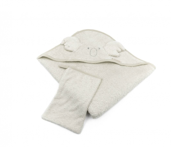 Asciugamano con cappuccio + Guanto Koala - OYSTER GREY 112 - Foto 1