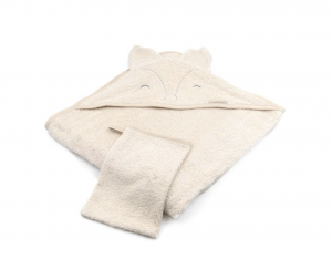 Asciugamano con cappuccio + Guanto - Fox - ALMOND 159
