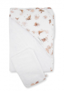 Asciugamano neonato + guanto - Butterfly Bamboom
