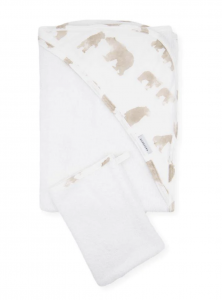 Asciugamano neonato + guanto - Orso Bamboom